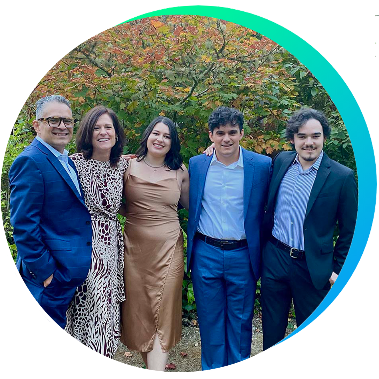 image of the Ruelas family dressed for a formal event